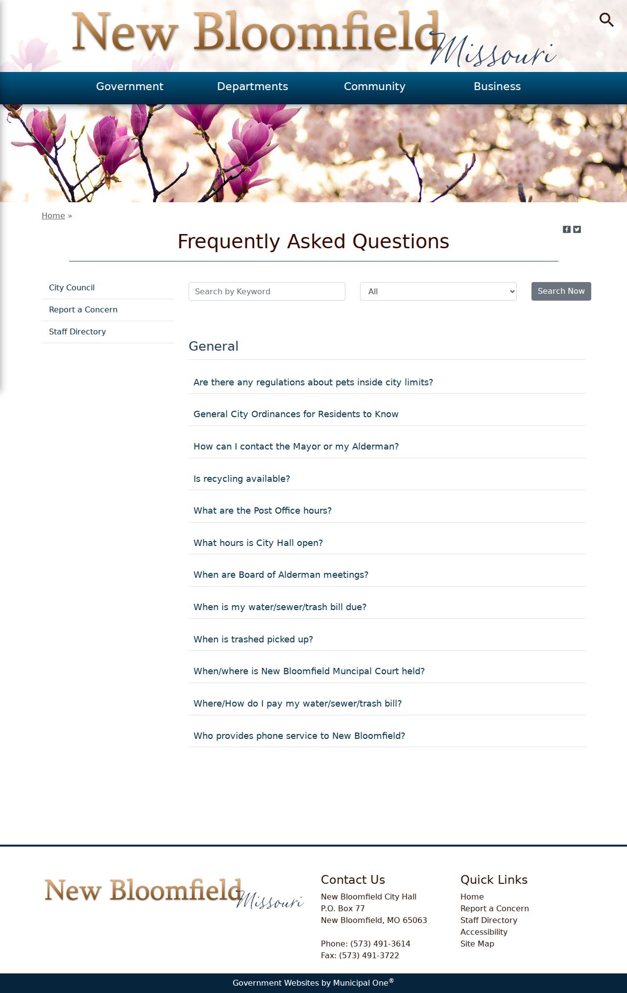 New Bloomfield court records and municipal court FAQ