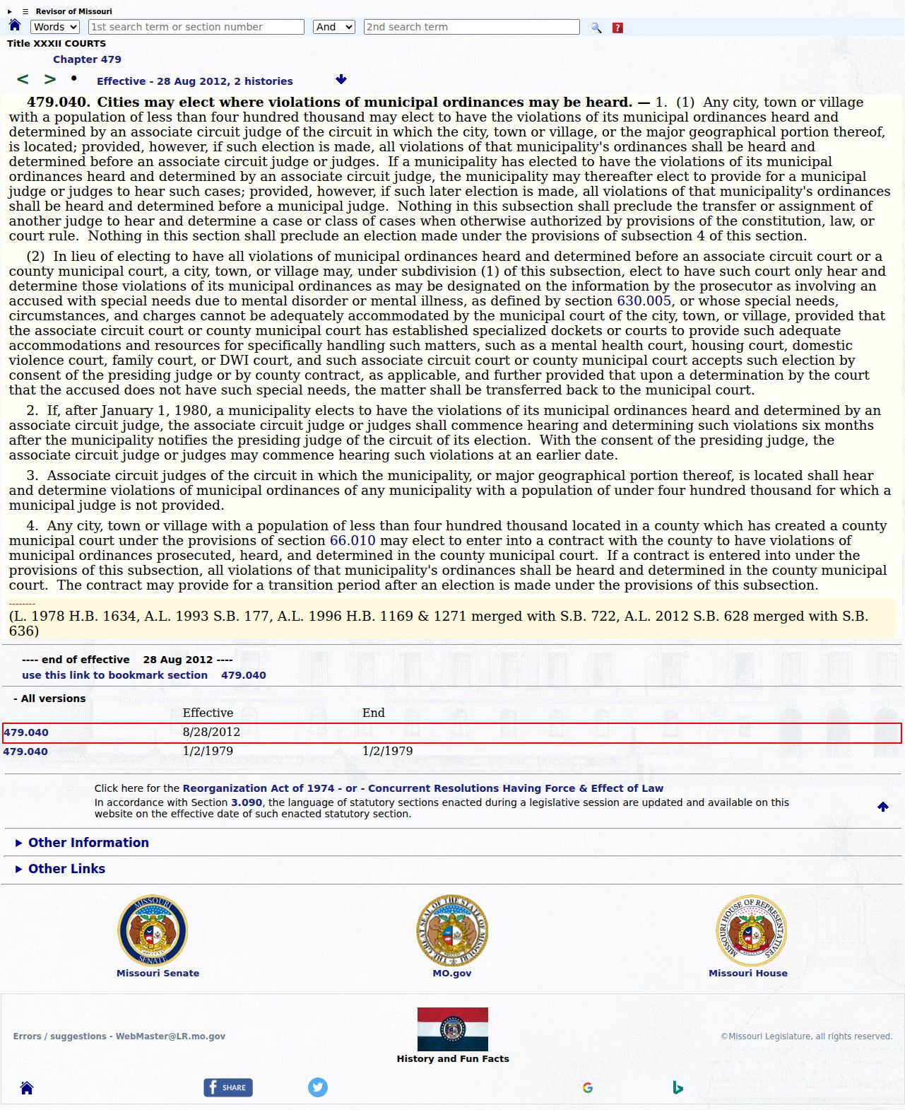 Callaway County traffic court reference image for Missouri municipal court law