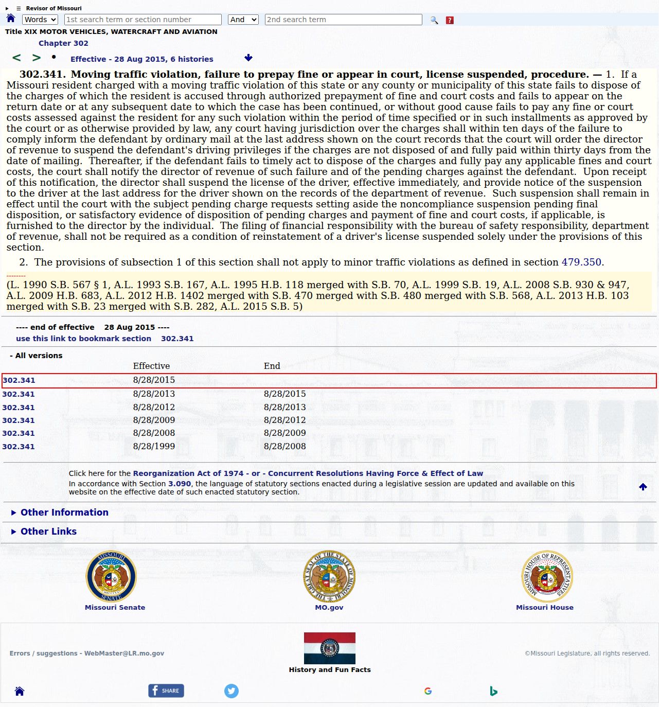 Callaway County traffic court reference image for Missouri failure-to-dispose law